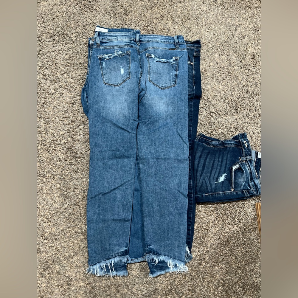 KanCan Women's Distressed Blue Jeans - Picture 5 of 9